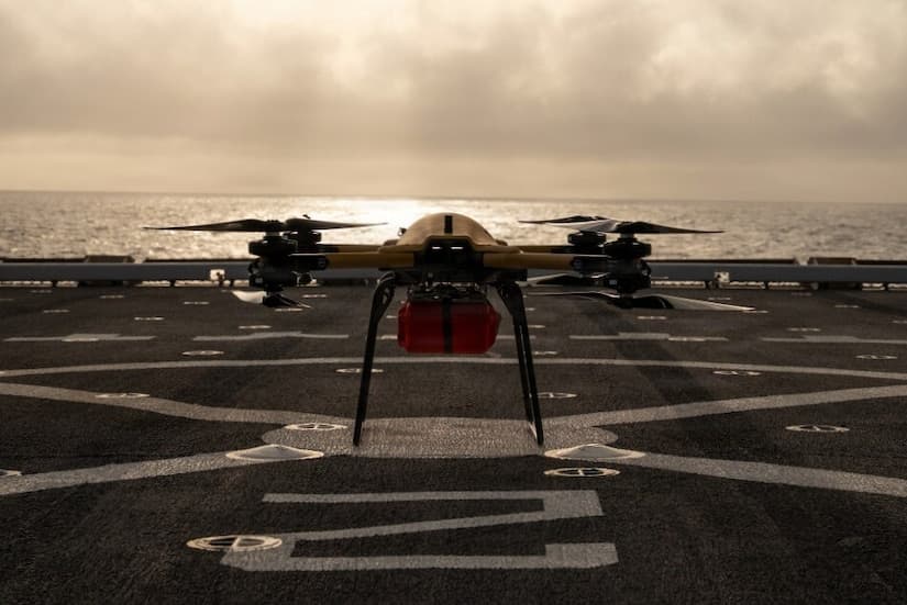 Marines Conduct Cargo UAS Shipboard Testing